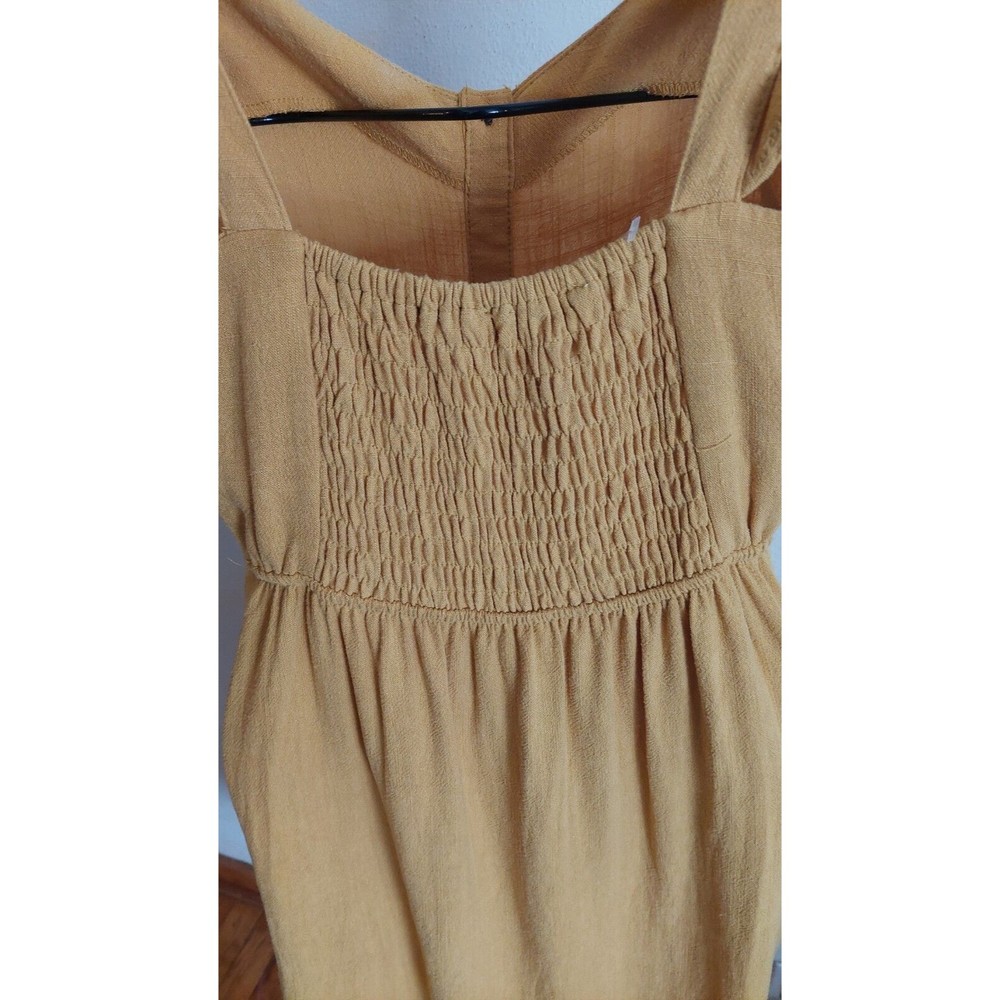 Monteau Linen Blend Midi Dress Ruffled Hem And Sleeves XS NWT - Picture 3 of 10